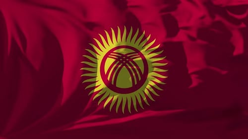 Realistic Waving Kyrgyzstan Flag Animation