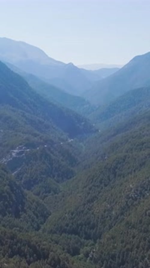 Top View of Green Mountains on Clear Day Clip Beautiful Mountain Landscape with Green Valley