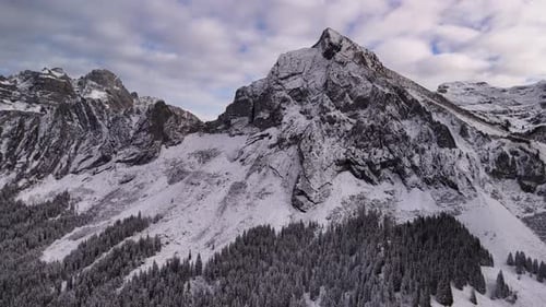 Europe winter snow covered mountain peak Glarus Alps Fronalpstock alpine Switzerland