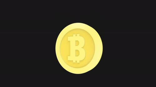 3D Golden Bitcoin Coin Rotation Loop Animation