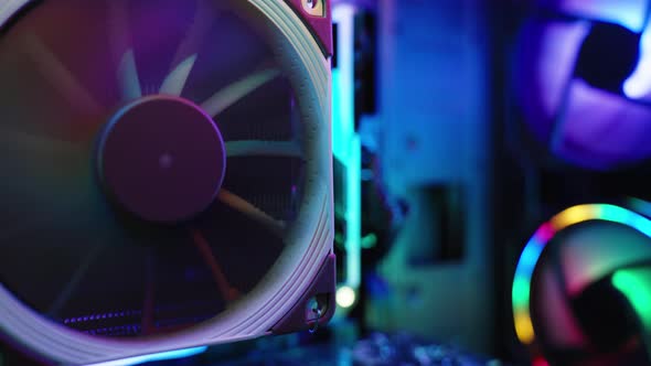 Computer coolers cool the processor and shine with rainbow colors in ...
