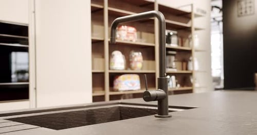 Modern Kitchen Faucet Running Water