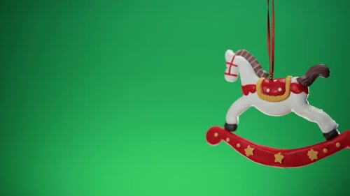 Christmas Decoration Horse with Green Background