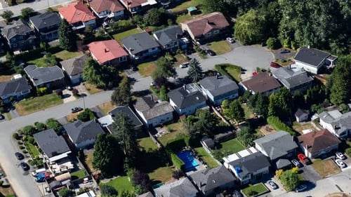 Aerial View of Homes in Vancouver, BC, Canada