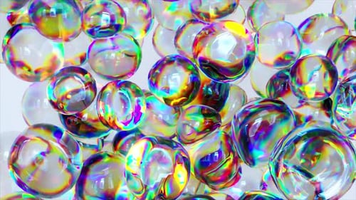 Shimmering Iridescent Liquid Bubbles Abstract Fluid Motion Background