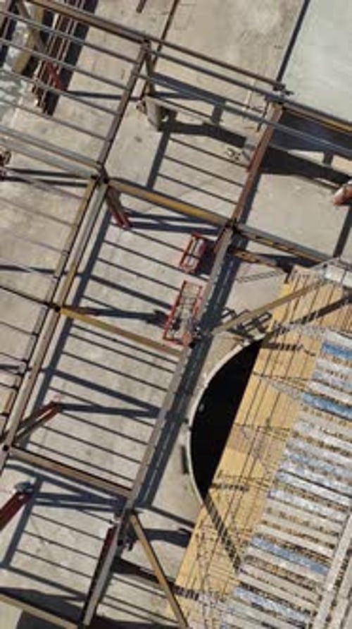 Vertical Video Aerial Shopping Oasis Metal Construction