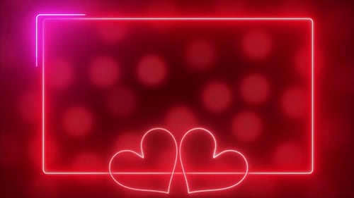 Neon Hearts Frame Reveal for Romantic Celebrations