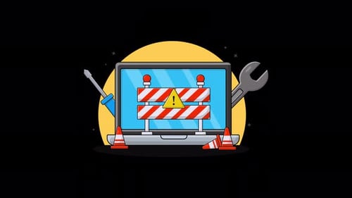 Website Under Maintenance Concept Animation Video - Transparent
