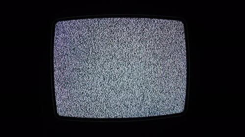 Vintage Television Showing Static Screen