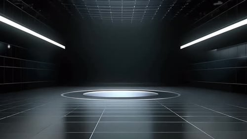 Futuristic 3D Logo Reveal in Modern Tech Room