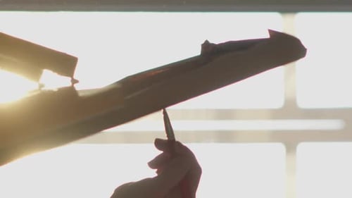 Vertical Video An Atmospheric Evening in the Artist's Studio The Artist Creates a Unique Image in