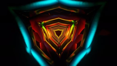 A Vibrant Dance of Neon Lights in a Pulsating Disco VJ Loop