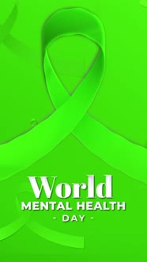 Modern Green Ribbon Animation for Mental Health Awareness
