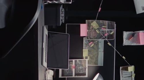 Detective's Crime Board with Photos and Evidence