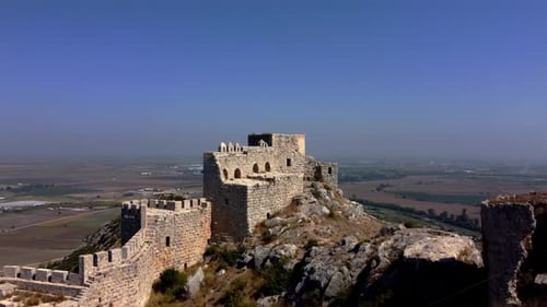 Turkey Castles: Turkish Castle Spectacle: Yilan's Aerial Charm, Majestic Castle: Aerial View from St