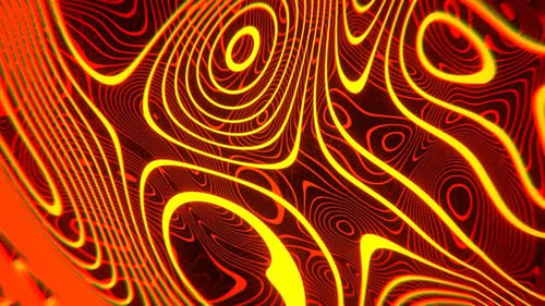 Abstrakter neonförmiger wellenförmiger Hintergrund in Rot und Orange VJ Loop l 4K