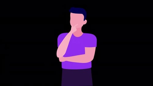 Young Man Thinking Animation 4K On Alpha