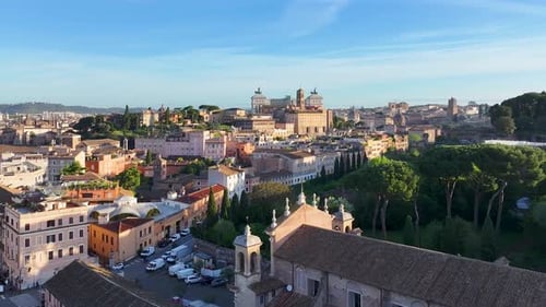 Rome Skyline at Rome in Lazio Italy.