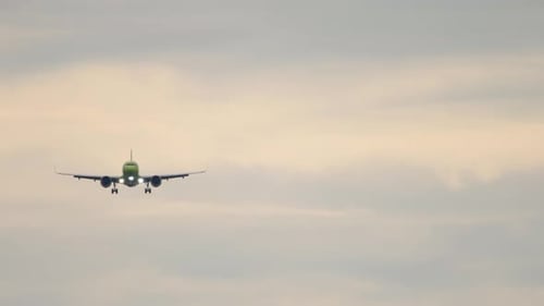 Airplane Approaching for Landing