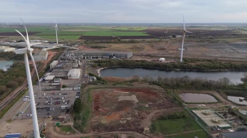 A mixed industrial and renewable energy site near St Ives, United Kingdom
