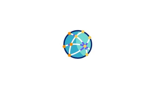 Flat Design Animated Global Network Icon