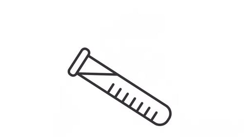 Flat Design Animated Test Tube with Measuring Liquid