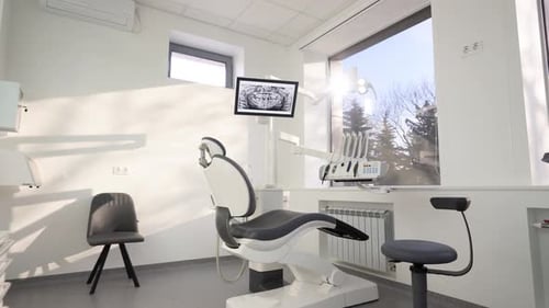 Dentistry Office with Professional Modern Equipment Empty Minimalistic Stomatology Office with