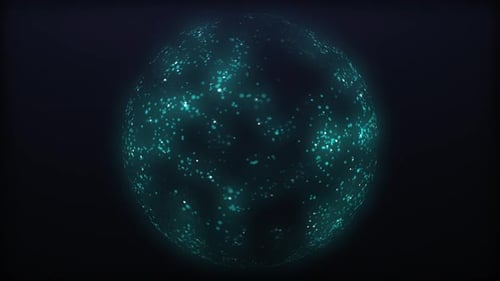 Futuristic Glowing Particle Sphere Animation