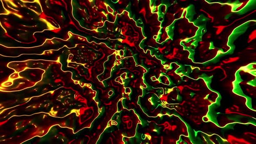 Flüssiges Glas rot mit grünem toxischem Hintergrund Vj Loop Animation