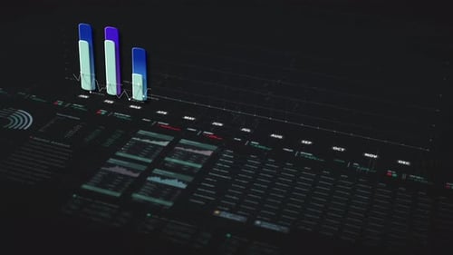 Dynamische Datenvisualisierungen für Geschäftsinformationen, Grafiken, animierte Diagramme und datengestützte Einblicke für einen Bus
