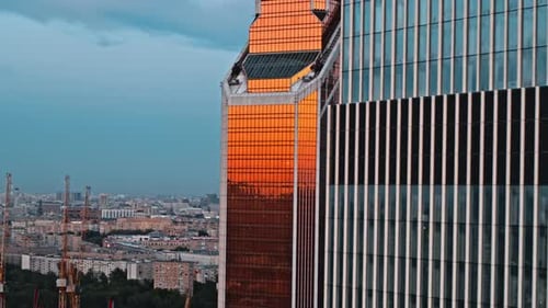 Aerial View of Skyscrapers Moscow City and Business District