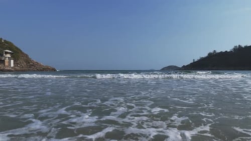 Ocean Waves Crashing on Shore Cinematic Footage