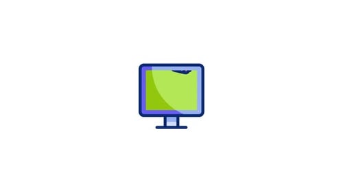 Flat Design Computer Monitor Screen Pulse Animation
