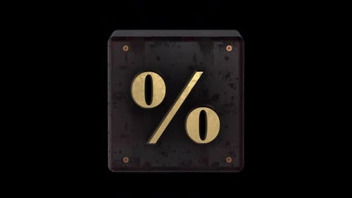 3D Metallic Percentage Sign Reveal