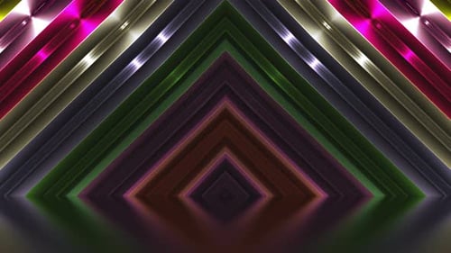 Glowing Geometric Triangle Tunnel Loop Background