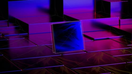 3D Purple Cube Motion Loop