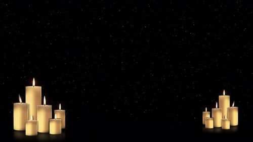 Warm Light Flickering Candles with Twinkling Stars Background