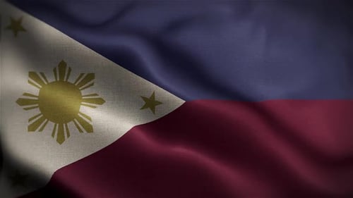 Realistic Waving Flag of the Philippines Animation