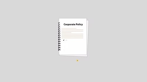 Animated Corporate Policy Document with Unlocking Padlock