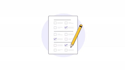 4k Survey or Exam Concept Animation Video