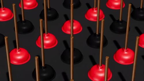 Red and Black Sink Plunger Background Loop