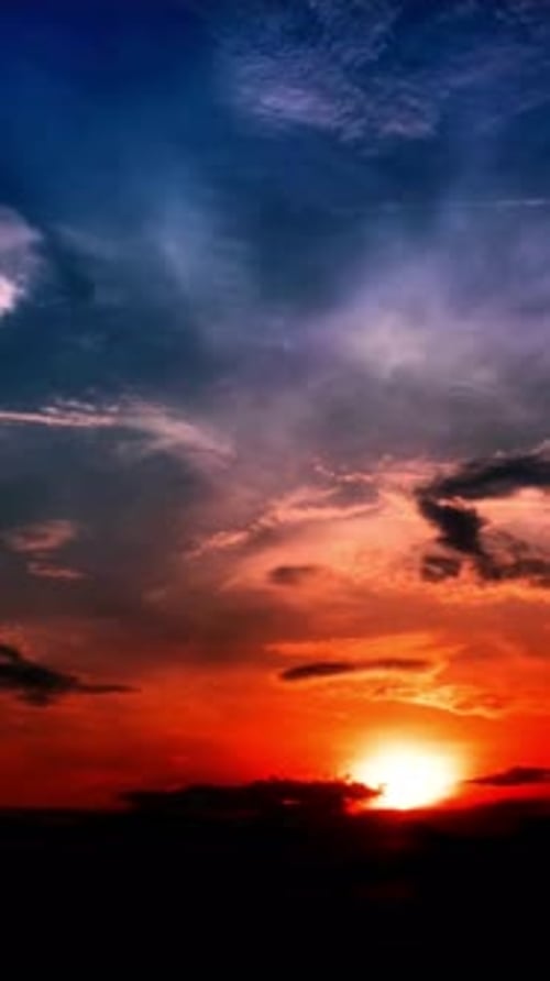 Vivid Sunset Time-Lapse with Clouds