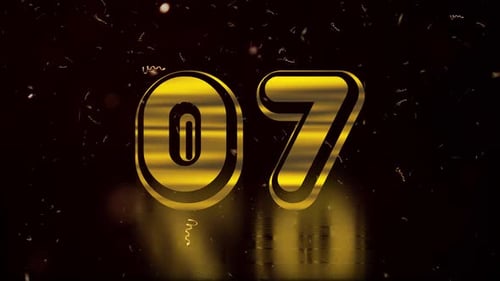 Golden New Year Countdown with Confetti and Fireworks