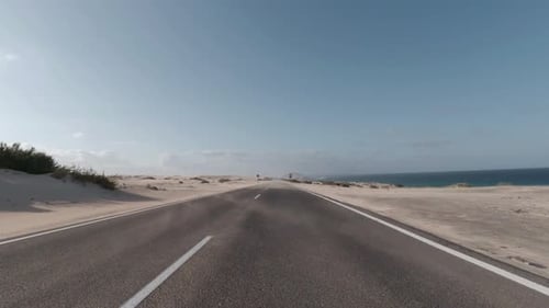 Desert Road Beside Ocean