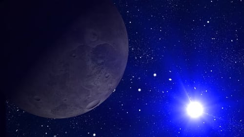 Animation of Moon planet seen from space. 2602