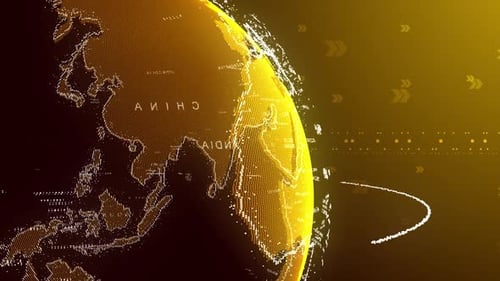 Technological Digital Earth Globe with Global Data Connections Background