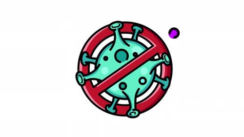 Animated Stop Virus Icon for Medical and Health Content
