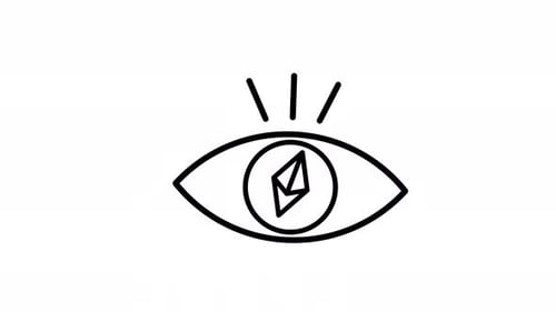 Minimalist Eye with Rotating Ethereum Logo Animation