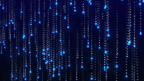 Computer Binary Code Changing And Digital Rain Falling
