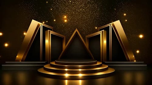 Golden Stage for Awards and Elegant Corporate Presentations